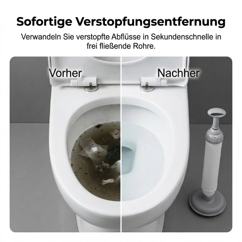 💎 Déboucheur haute pression pour toilettes à usage domestique – Élimination immédiate des bouchons, sans produits chimiques, sans saleté !