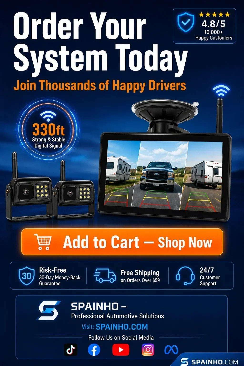🔥‑50% PROMO FLASH🚗 Système caméra de recul sans fil HD 1080p, vision nocturne, installation facile, sécurité pour vos manœuvres automobiles 📸✨