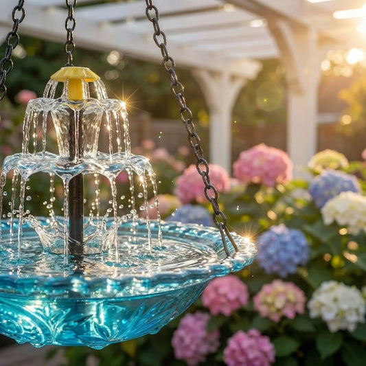 🔥💐 SOLDES DE PRINTEMPS - 50 % DE RÉDUCTION ⚡ PLUS DE 50 000 VENDUS ! 🐦 Baignoire à oiseaux suspendue solaire – Fontaine ou distributeur de nourriture pour oiseaux