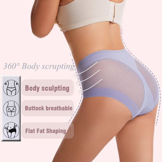 🎁(4 pièces) Achetez-en 1 et obtenez-en 3 gratuitement ⏳Slip moulant taille haute en soie glacée sans couture
