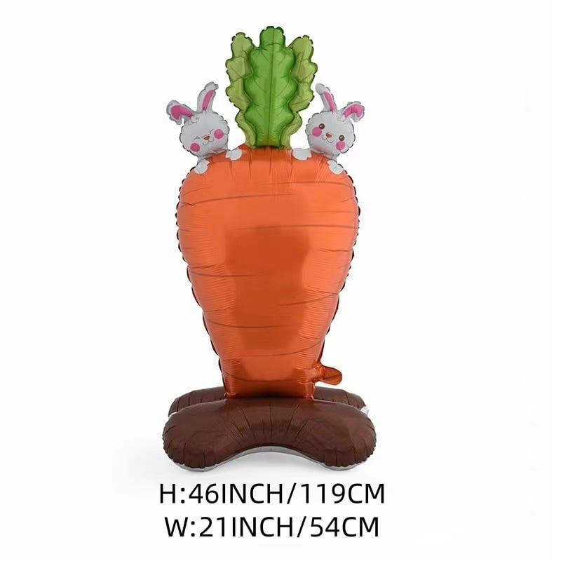 🐰 58% DE RÉDUCTION ! 🎉 Ballons 3D sur Pied pour Pâques – Géants Lapin/Carotte/Poussin/Œuf – Décoration Festive, Gonflage à l'Air & Parfait pour Enfants/Jardin 🌷