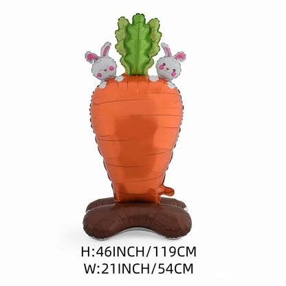 🐰 58% DE RÉDUCTION ! 🎉 Ballons 3D sur Pied pour Pâques – Géants Lapin/Carotte/Poussin/Œuf – Décoration Festive, Gonflage à l'Air & Parfait pour Enfants/Jardin 🌷