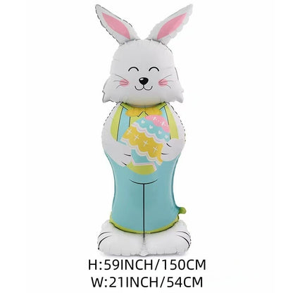 🐰 58% DE RÉDUCTION ! 🎉 Ballons 3D sur Pied pour Pâques – Géants Lapin/Carotte/Poussin/Œuf – Décoration Festive, Gonflage à l'Air & Parfait pour Enfants/Jardin 🌷