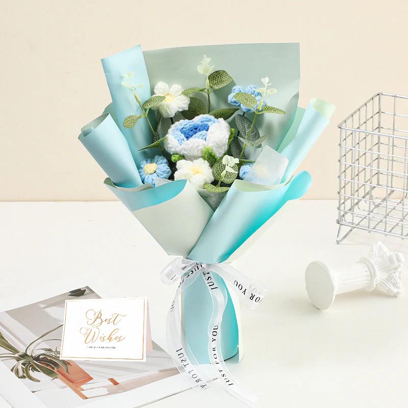 🌸 50 % DE RÉDUCTION ! 🎉 Bouquet de fleurs délicates au crochet fait main – Design réaliste, durable et parfait pour la décoration intérieure ou comme cadeau ✨