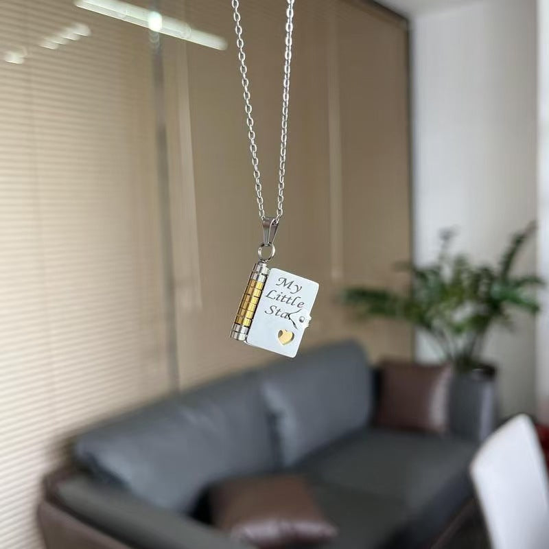 👑✨Collier de livre My Little Star pour fille, cadeau d'anniversaire et de remise de diplôme, bijoux d'amour❤️