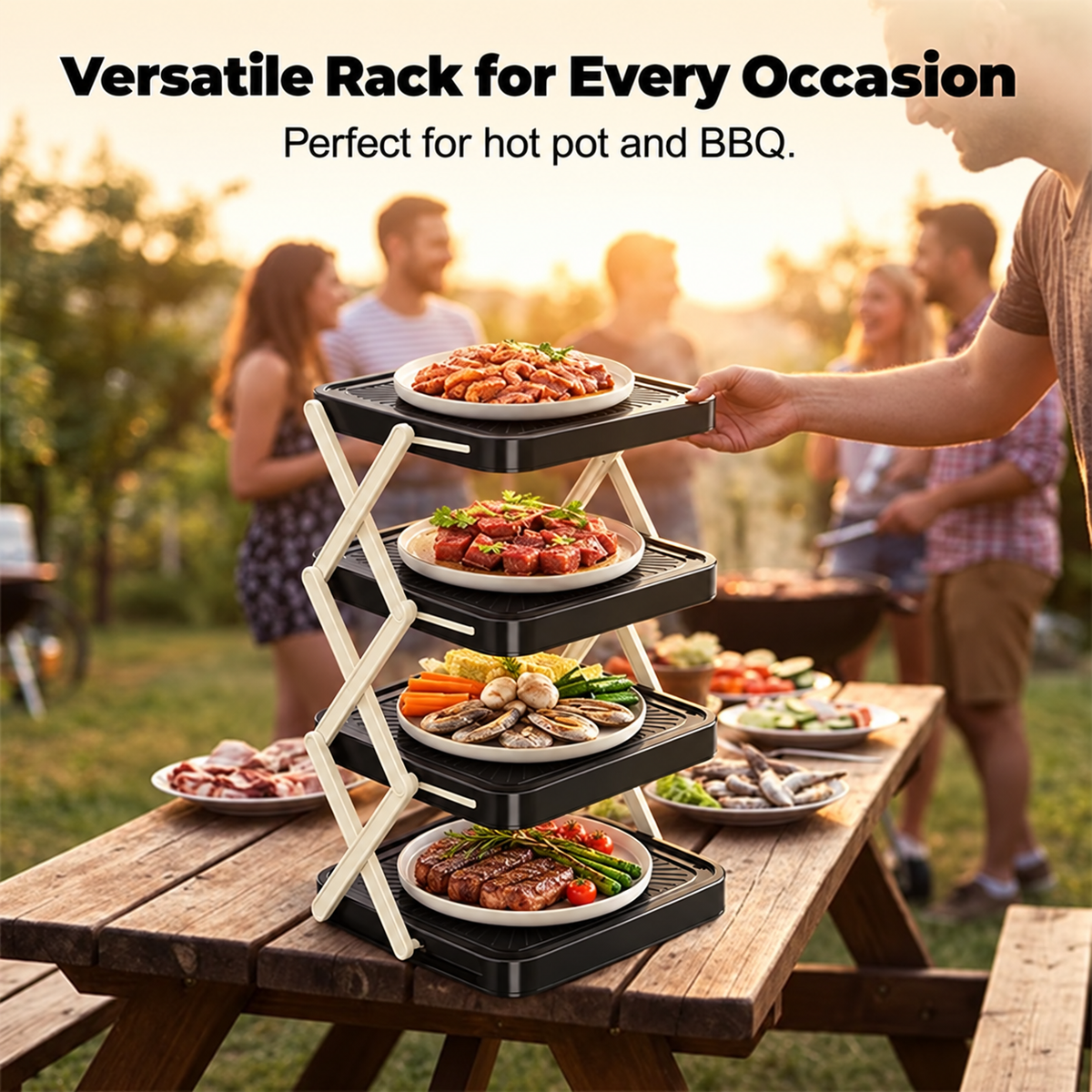 🍽️ -50 % MAINTENANT ! 📦 Support de rangement 4 niveaux pour bols – Pliable, stable et optimise l'espace de votre cuisine