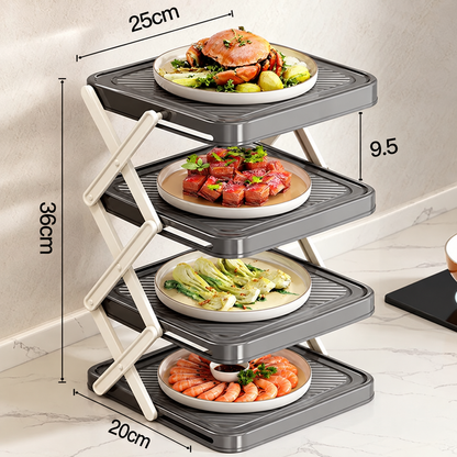 🍽️ -50 % MAINTENANT ! 📦 Support de rangement 4 niveaux pour bols – Pliable, stable et optimise l'espace de votre cuisine
