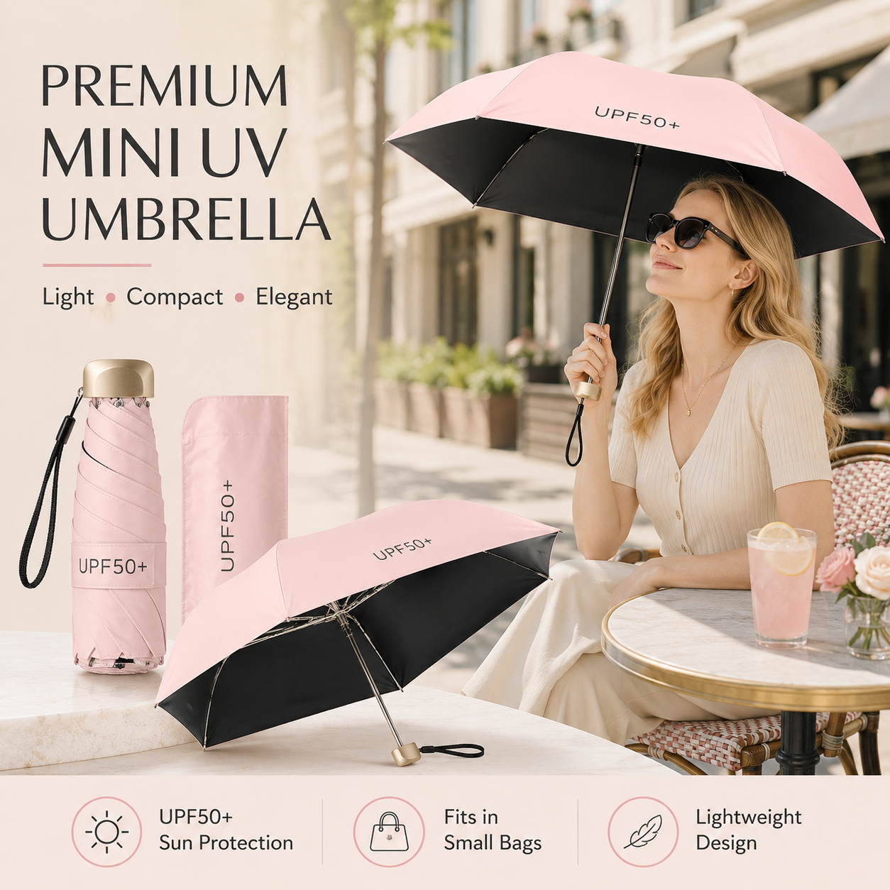 ⏰🔥 50 % DE RÉDUCTION – OFFRE À DURÉE LIMITÉE ! ☂️ Parapluie pliable de type capsule – Léger, compact et prêt à tout 🌦️✨