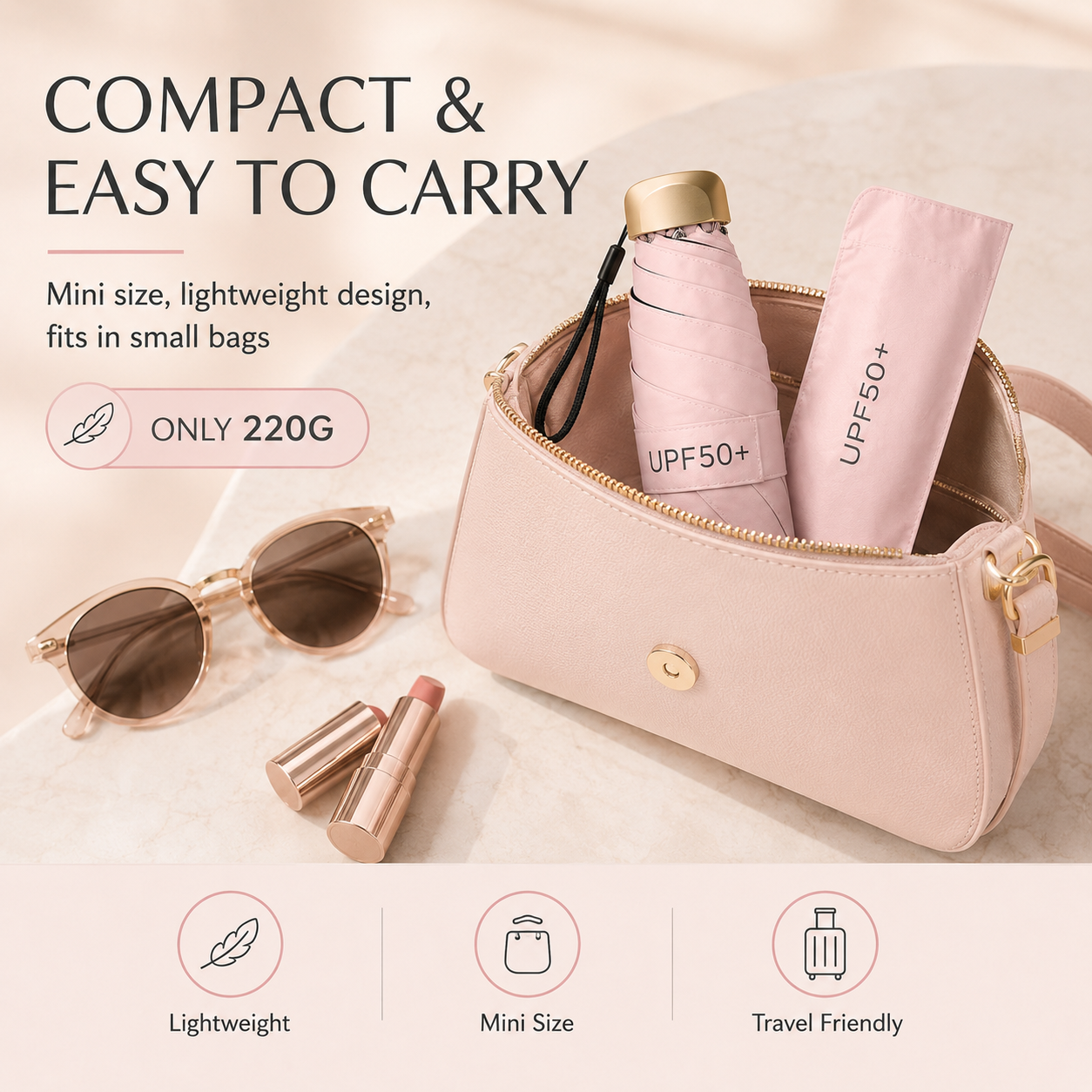 ⏰🔥 50 % DE RÉDUCTION – OFFRE À DURÉE LIMITÉE ! ☂️ Parapluie pliable de type capsule – Léger, compact et prêt à tout 🌦️✨