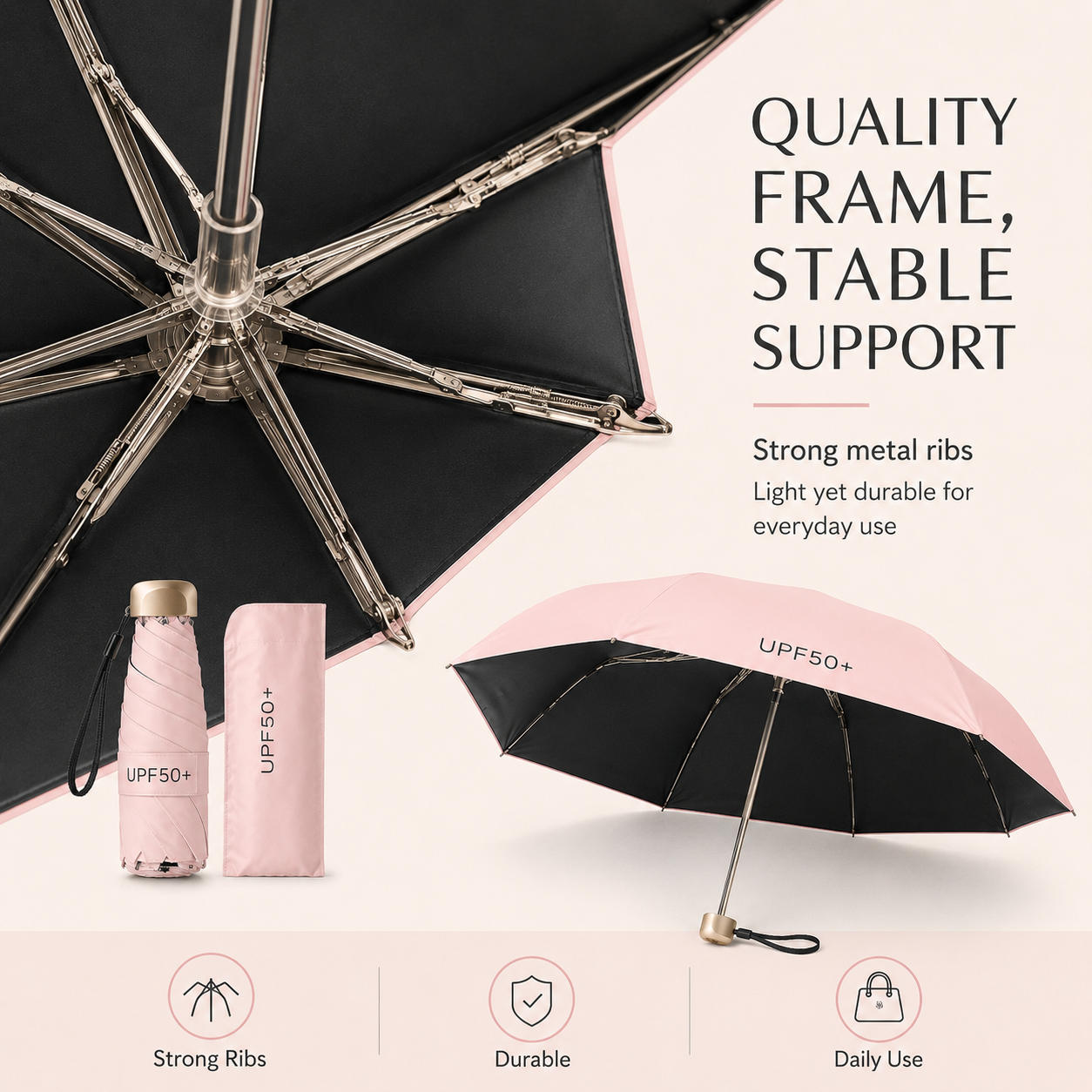 ⏰🔥 50 % DE RÉDUCTION – OFFRE À DURÉE LIMITÉE ! ☂️ Parapluie pliable de type capsule – Léger, compact et prêt à tout 🌦️✨