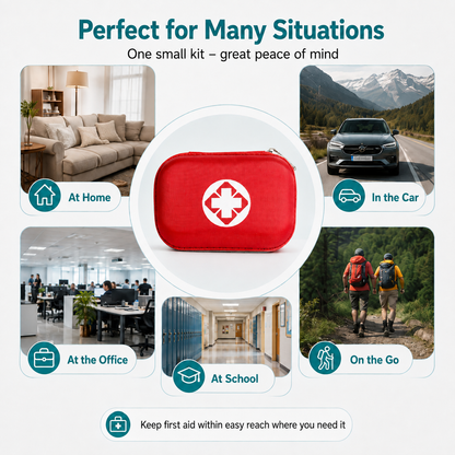 Trousse de premiers secours : trousse d'urgence portable pour la maison — avec tous les accessoires | Ensemble de 26 pièces