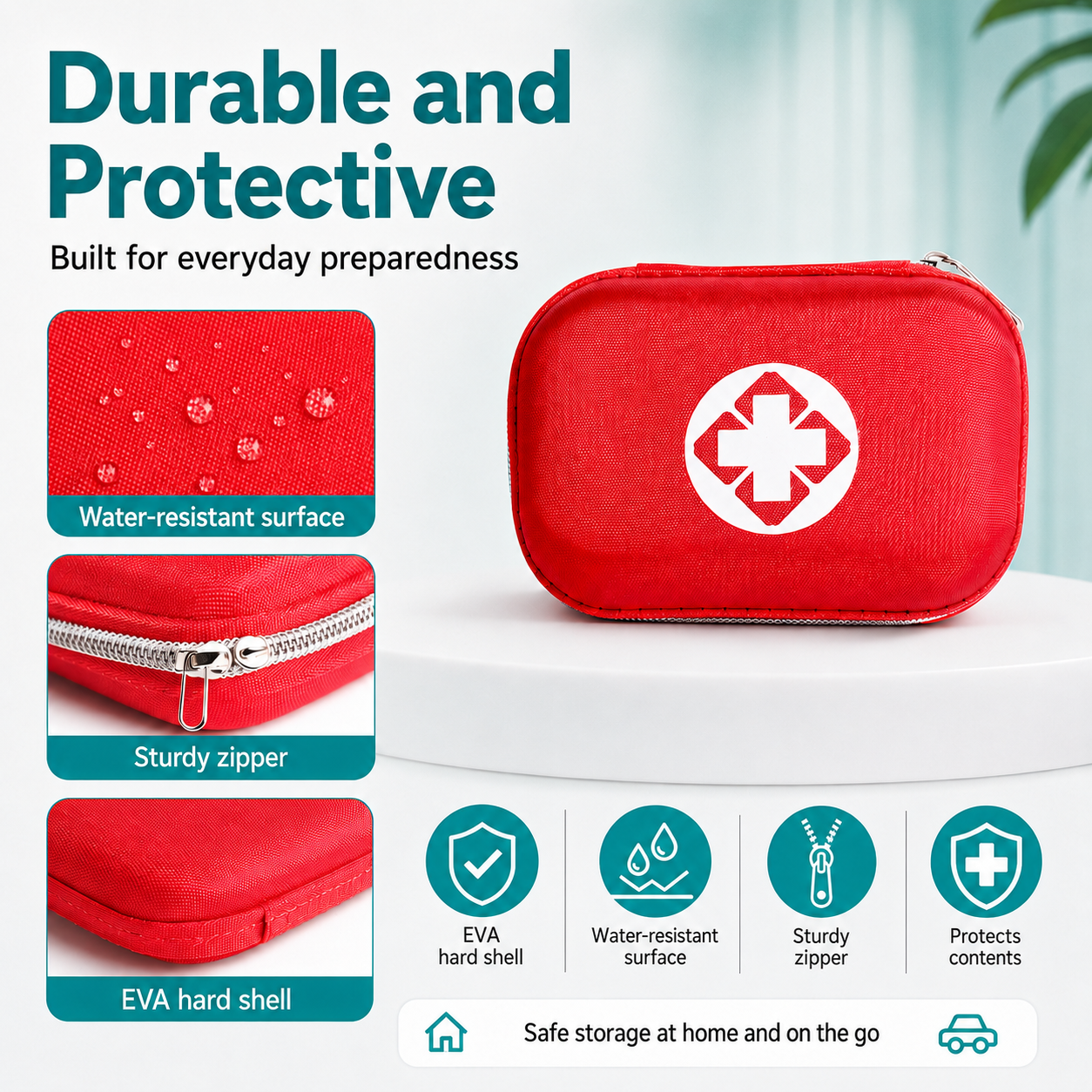 Trousse de premiers secours : trousse d'urgence portable pour la maison — avec tous les accessoires | Ensemble de 26 pièces