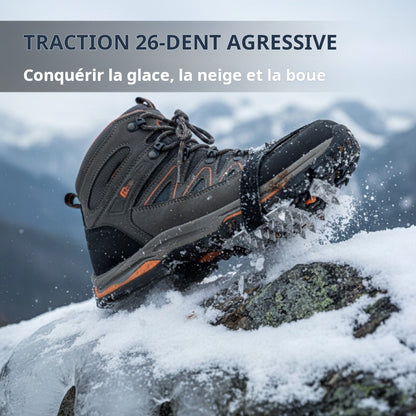 Crampons 26 dents - Sur-chaussures antidérapantes avec pointes
