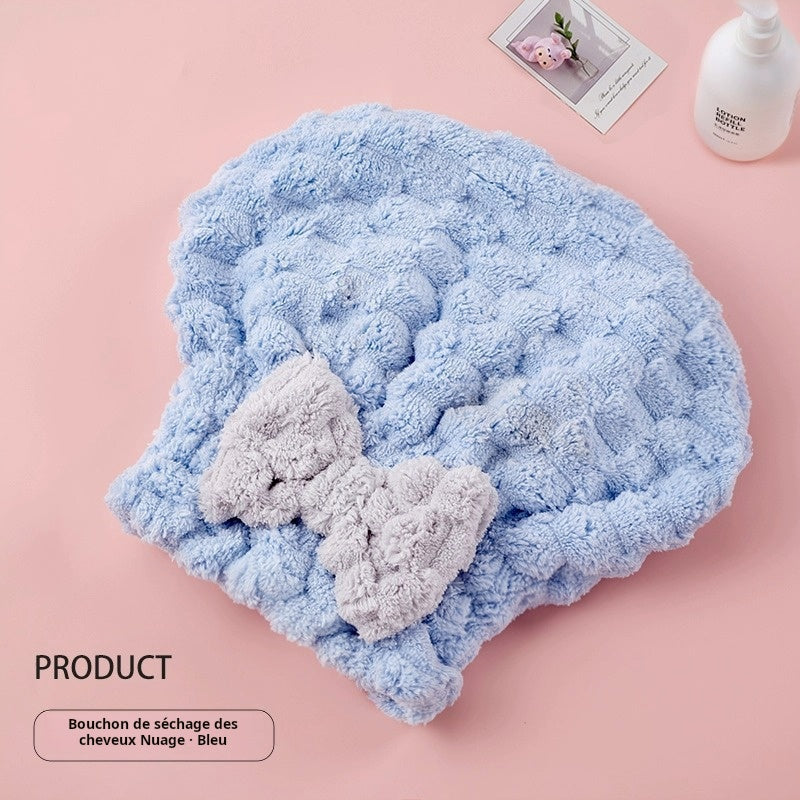 Bonnet de bain sèche-cheveux en polarisé rapide - Nouveau style princesse à nœud