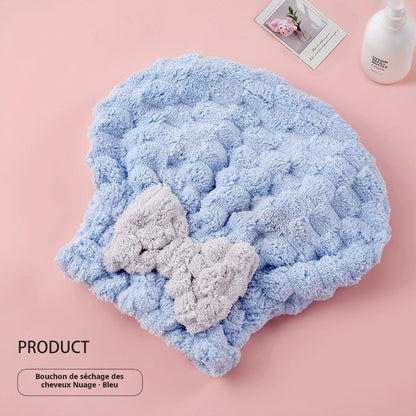 Bonnet de bain sèche-cheveux en polarisé rapide - Nouveau style princesse à nœud