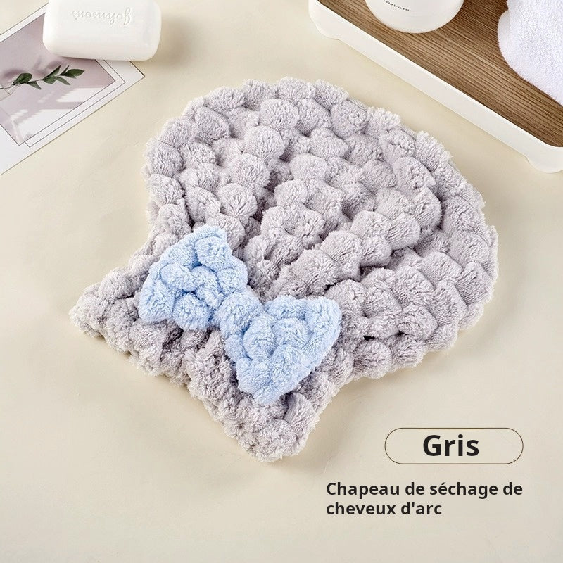 Bonnet de bain sèche-cheveux en polarisé rapide - Nouveau style princesse à nœud