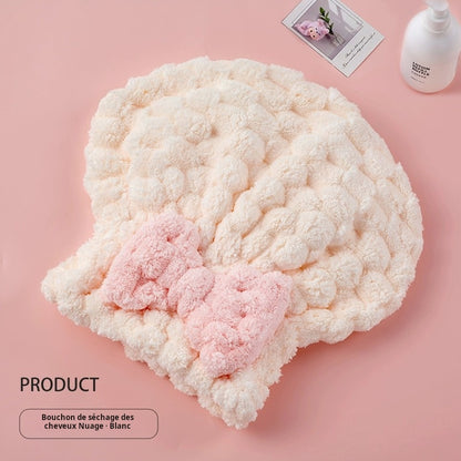 Bonnet de bain sèche-cheveux en polarisé rapide - Nouveau style princesse à nœud