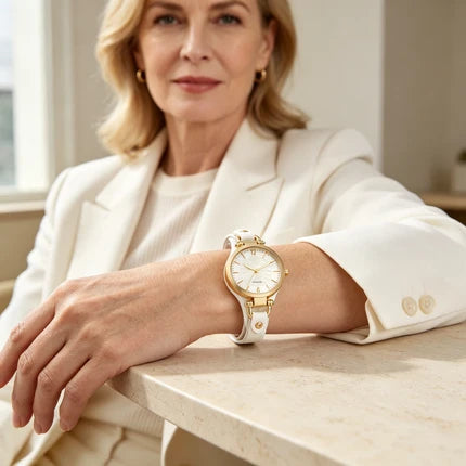 ⌚ 50 % DE RÉDUCTION POUR UNE DURÉE LIMITÉE ! ✨ Montre élégante à bracelet fin – Cadran épuré, bracelet en cuir, mouvement à quartz 💎