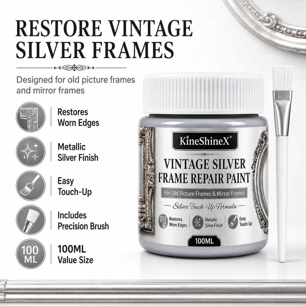 🔥 -50 % PROMO ✨ Pâte de retouche pour peinture métallisée 🖌️ Or ou argent, application facile au pinceau