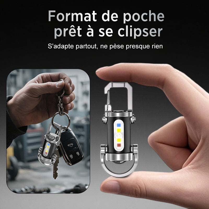 Lampe torche portable rechargeable et lumineuse pour porte-clés