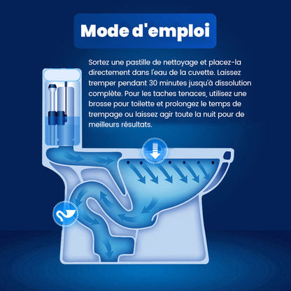 Comprimés effervescents de nettoyage des toilettes - décontamination, tartre urinaire, alcali urinaire et élimination des odeurs