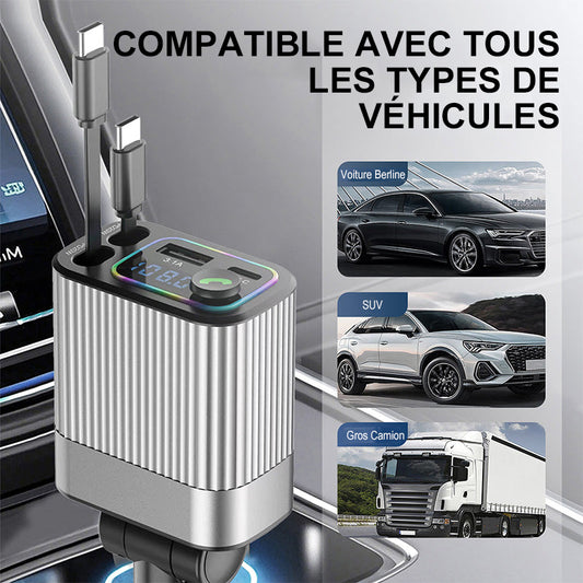 Solution 2-en-1 Voiture ! 🔋✨ Chargez & Écoutez ! 🎧