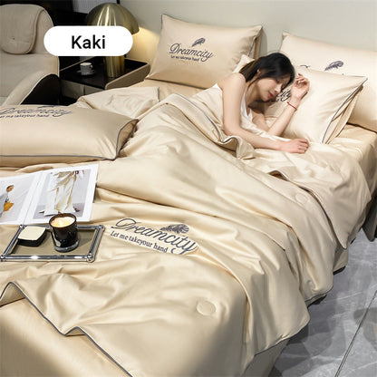 ❄️💕 VENTE DIRECTE USINE -53% ! Parure de Lit 4 Pièces en Velours Haut de Gamme – Douce, Respirante & Rafraîchissante (Tailles 1-2 Places)
