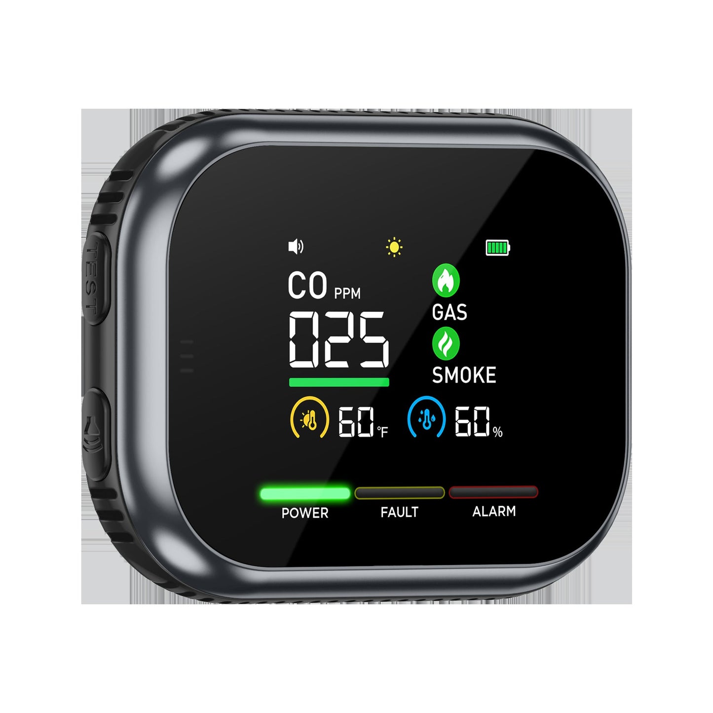 Détecteur multigaz portable avec écran LCD et batterie de secours