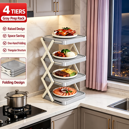 🍽️ -50 % MAINTENANT ! 📦 Support de rangement 4 niveaux pour bols – Pliable, stable et optimise l'espace de votre cuisine
