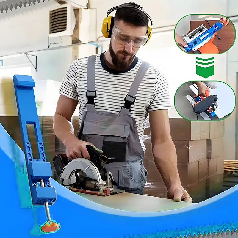 ⚙️ DES COUPES IRRÉGULIÈRES ? RÉGLEZ LE PROBLÈME EN UN CLIN D'ŒIL !⚙️ Base de guidage réglable – Verrouillage dans les deux sens, largeur réglable à volonté, installation rapide sans perçage – Des résultats précis ! 📐