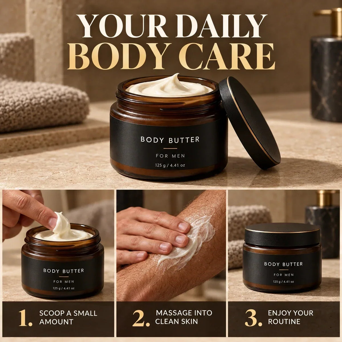 Beurre Corporel Parfumé à l'Oud pour Homme