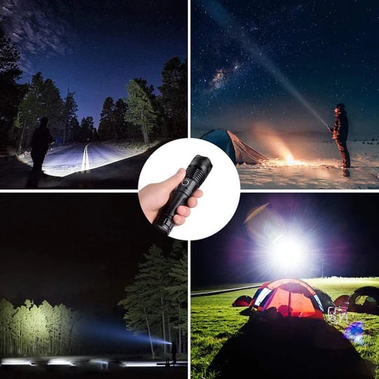 Lampe torche tactique rechargeable à LED et laser 9000 lumens