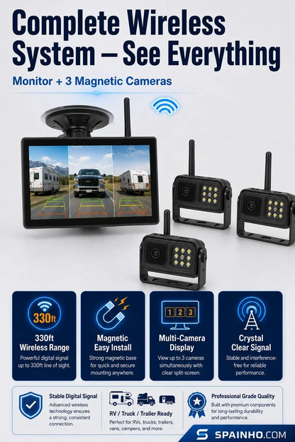 🔥‑50% PROMO FLASH🚗 Système caméra de recul sans fil HD 1080p, vision nocturne, installation facile, sécurité pour vos manœuvres automobiles 📸✨