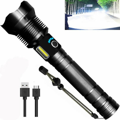 Lampe torche tactique rechargeable à LED et laser 9000 lumens
