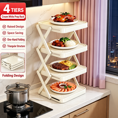 🍽️ -50 % MAINTENANT ! 📦 Support de rangement 4 niveaux pour bols – Pliable, stable et optimise l'espace de votre cuisine