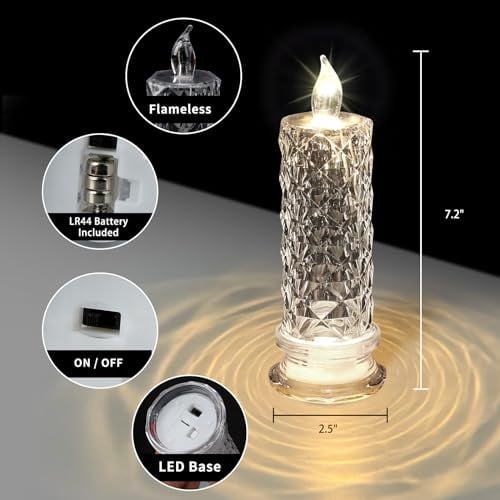 🕯️ 50 % DE RÉDUCTION EN CE MOMENT ! ✨ Lampes de table LED à cristaux - Lampes de table romantiques pour la nuit🎁