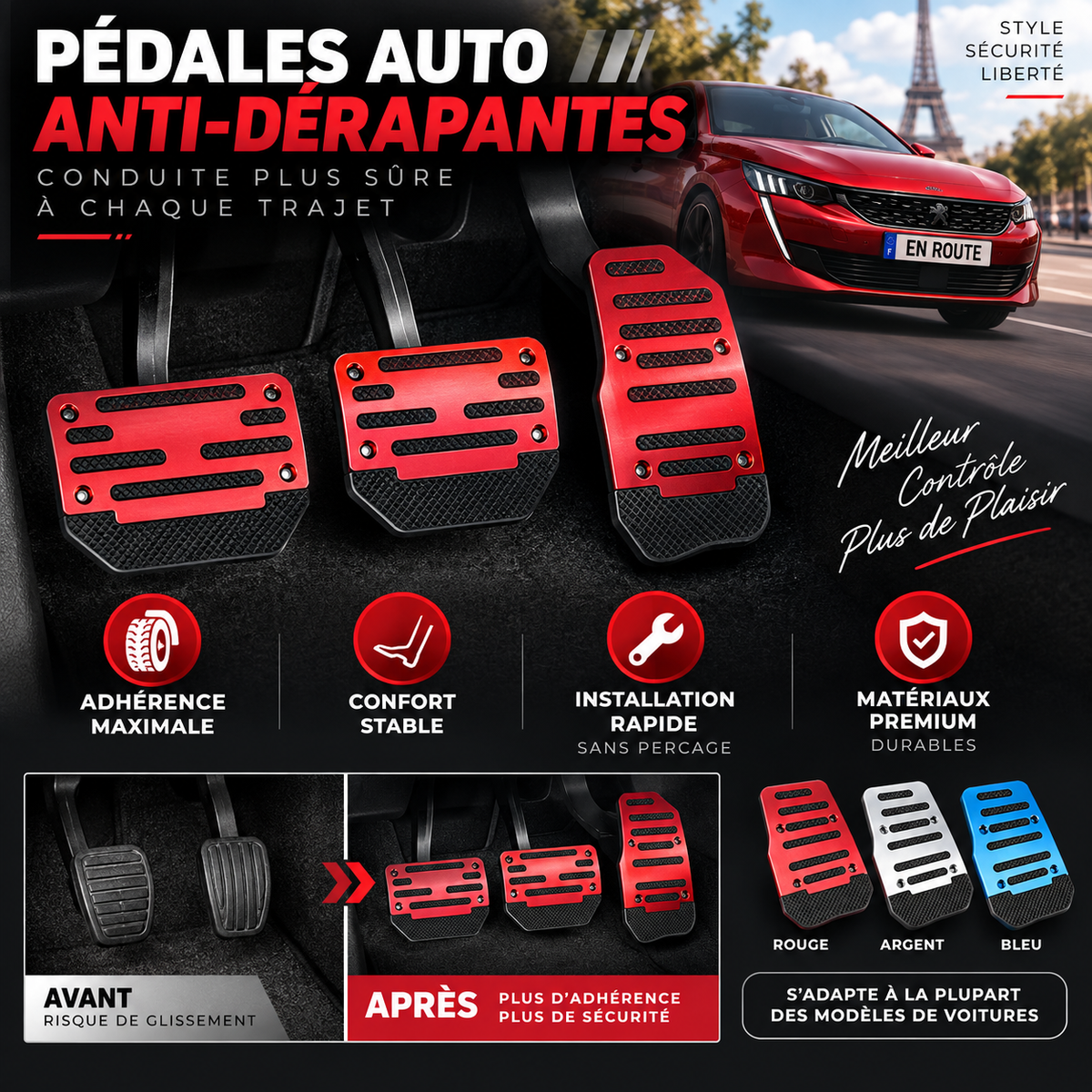 🔥 PROMO FLASH : 50% DE RÉDUCTION ! Pédales Auto Antidérapantes – Bandes en Caoutchouc Haute Adhérence, Installation Sans Perçage & Compatibilité Universelle for une Sécurité de Conduite Optimale par Tous les Temps 🚗✅✨