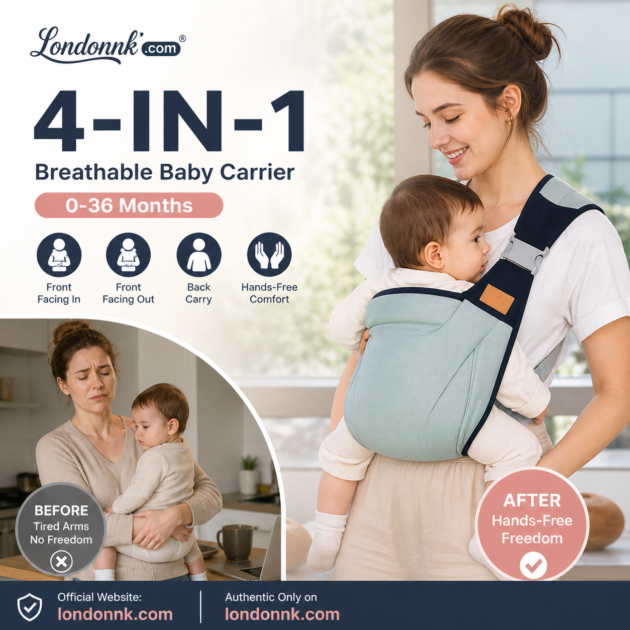 🎉 Promotions 2026 — Plus de 30 000 exemplaires vendus ! 👶 Porte-bébé respirant 4 en 1 – 0 à 36 mois, face à soi ou face au monde, devant ou derrière – Confort et mains libres pour les parents et bébé ! ✨