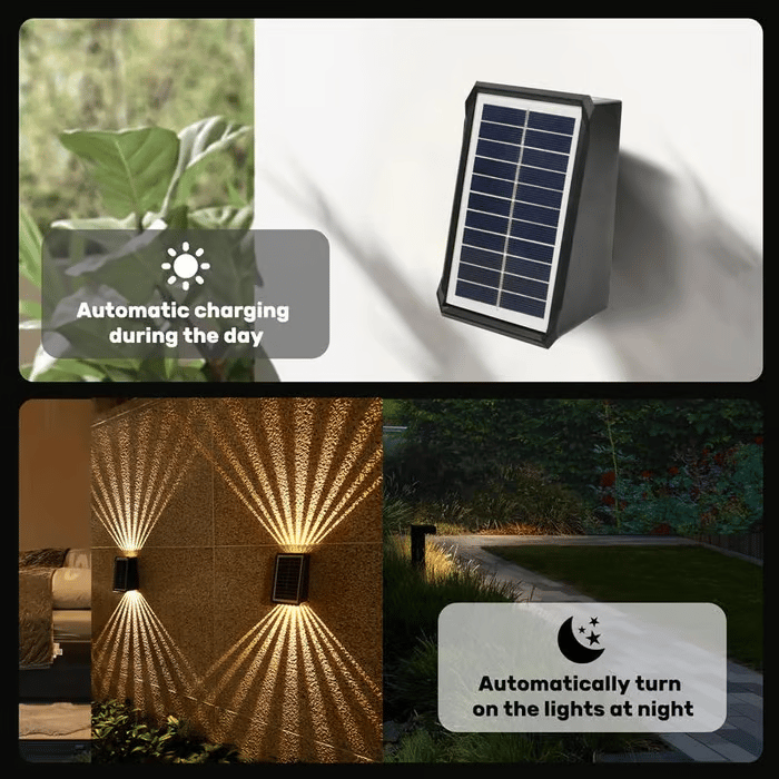 Spot mural solaire étanche à 4 LED pour l'extérieur