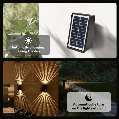 Spot mural solaire étanche à 4 LED pour l'extérieur