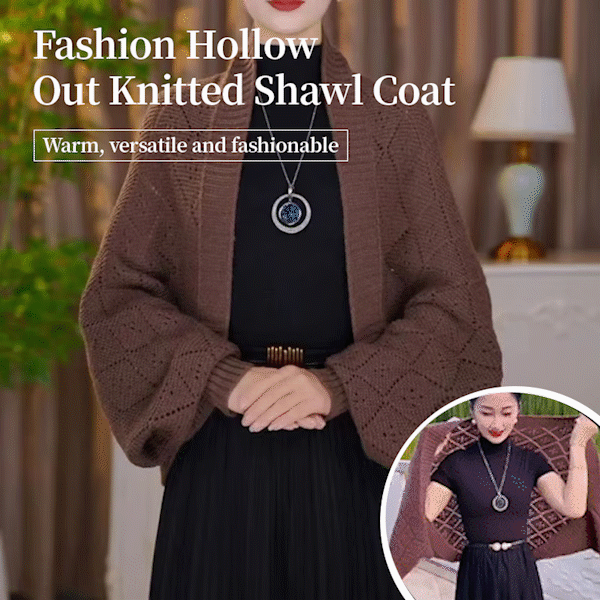 Veste-châle ajourée en maille tendance