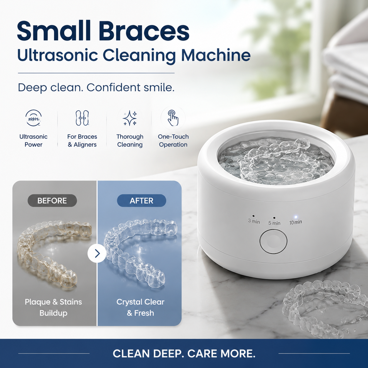 Machine à nettoyer par ultrasons pour petits appareils orthodontiques