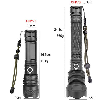 Lampe torche tactique rechargeable à LED et laser 9000 lumens