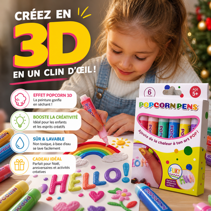 🎄🎁 Stylos à dessin DIY Bubble Popcorn, création ludique, cadeau original pour enfants et loisirs créatifs ✨