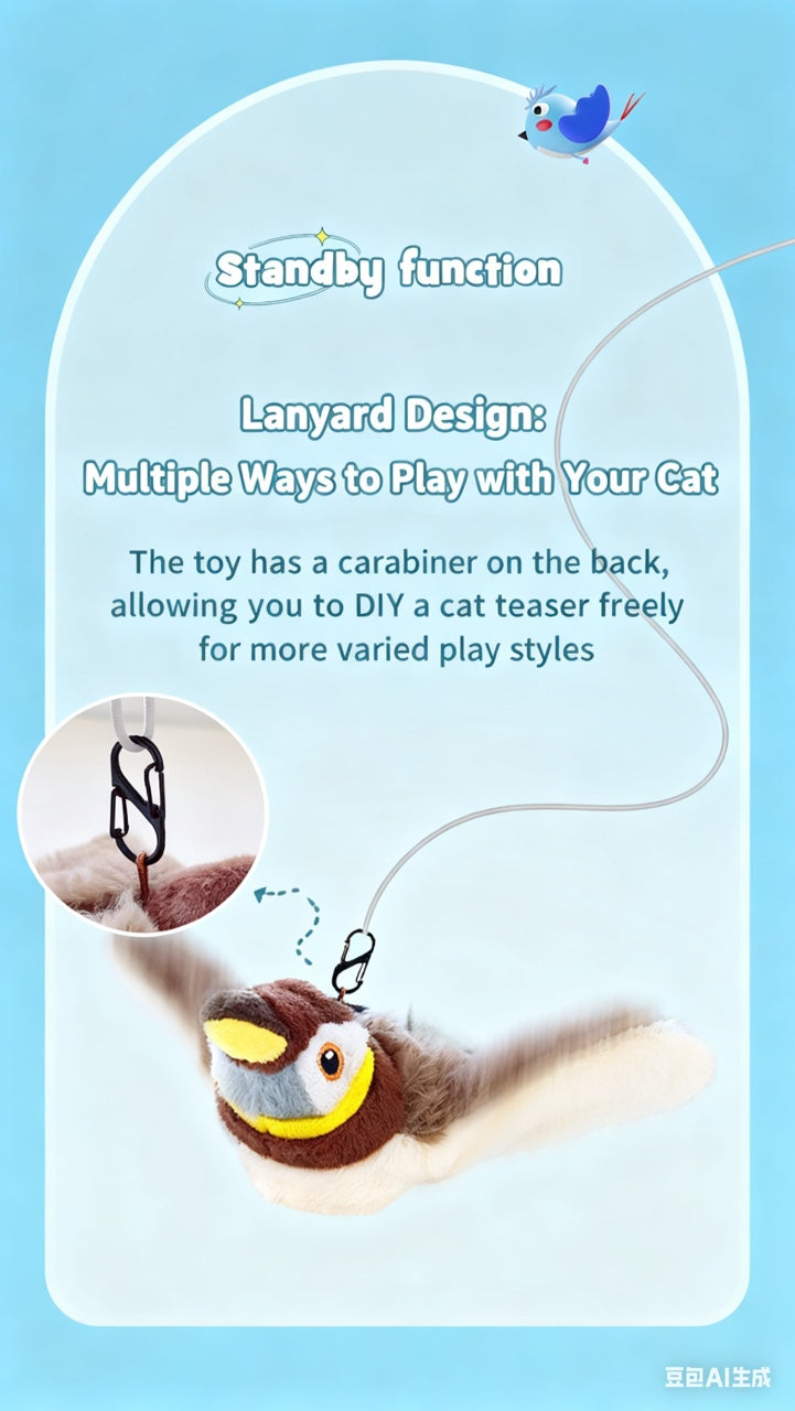 🎄Promotions de Noël🎅Jouet interactif pour chat : Souris volante et chauve-souris réalistes, avec mouvement et son