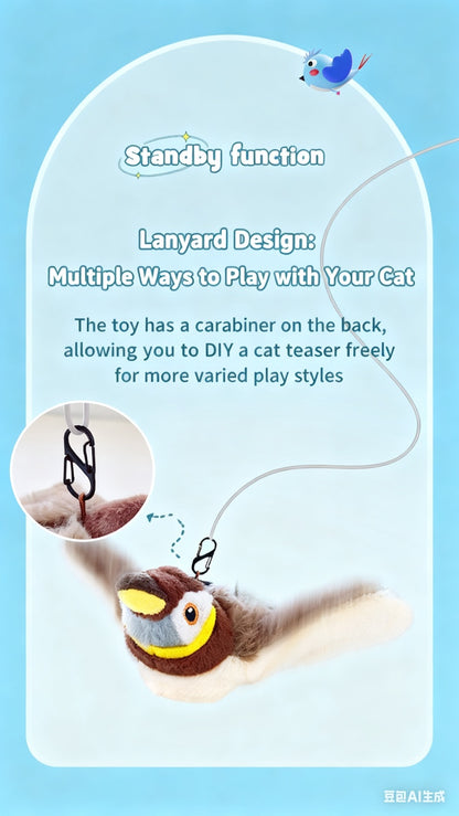 🎄Promotions de Noël🎅Jouet interactif pour chat : Souris volante et chauve-souris réalistes, avec mouvement et son