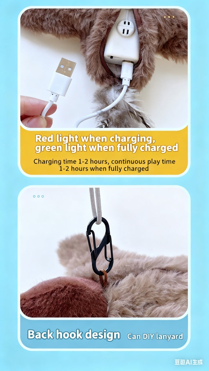 🎄Promotions de Noël🎅Jouet interactif pour chat : Souris volante et chauve-souris réalistes, avec mouvement et son
