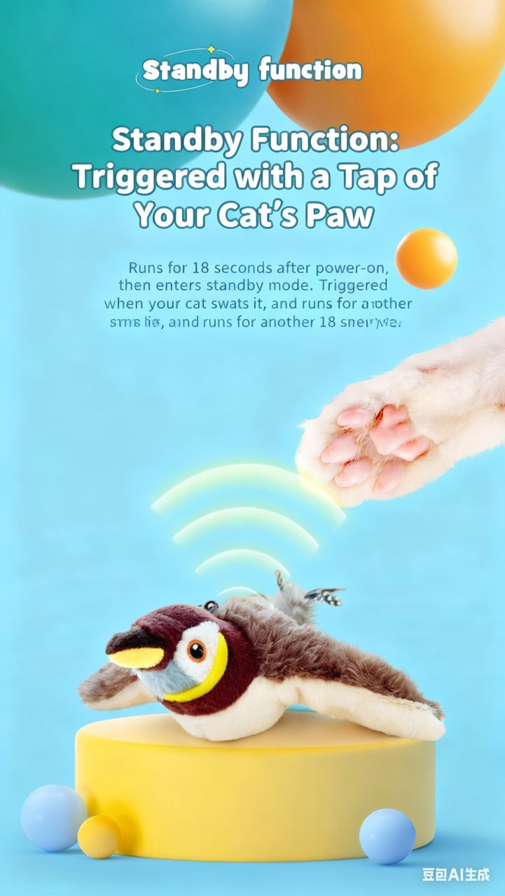 🎄Promotions de Noël🎅Jouet interactif pour chat : Souris volante et chauve-souris réalistes, avec mouvement et son