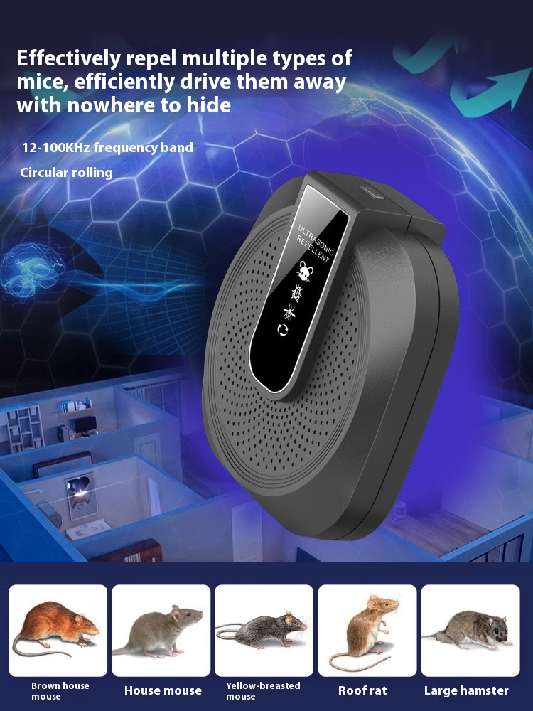 Répulsif Ultrasonique Anti-Rongeurs Puissant - Technologie Intelligente à 360° pour