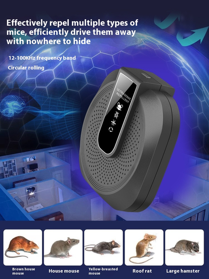 Répulsif Ultrasonique Anti-Rongeurs Puissant - Technologie Intelligente à 360° pour